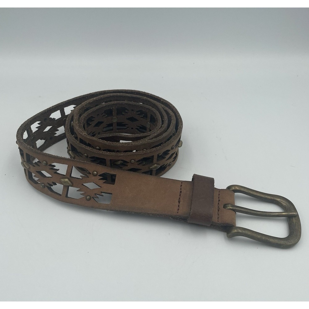 Catchfly Studio Women's Belt Western Studded Genuine Leather XL Southwest Boho
